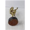 Image 3 : Vintage Brass Woman Posing Statue 14.25" Tall