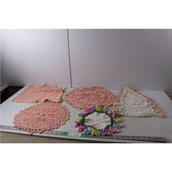 (5) Doilies- Up to 11.5" :Long