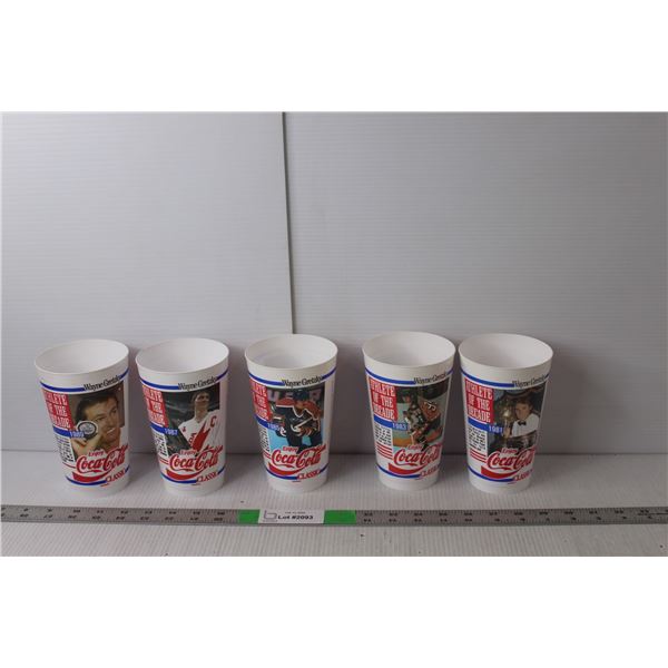 (5) Wayne Gretzky Athlete of the Decade Coca-Cola Cups 1981,'83,'85,'87,'89, 6" Tall