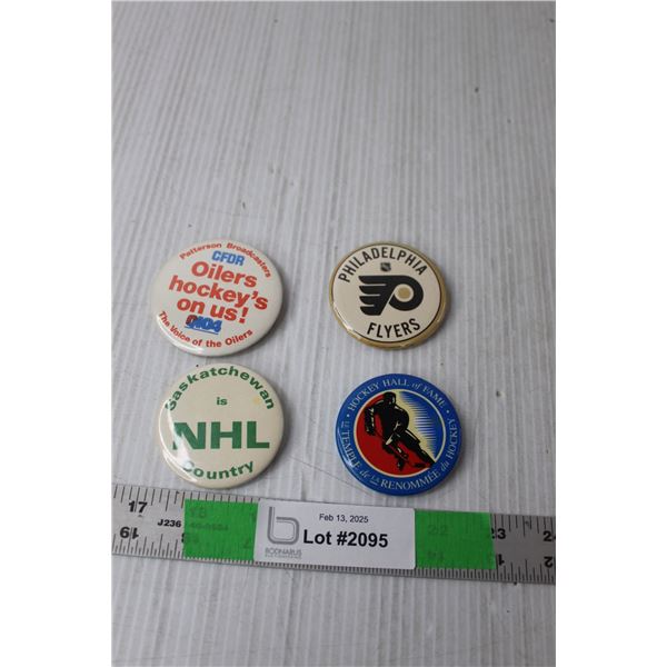 (4) Vintage Hockey Buttons