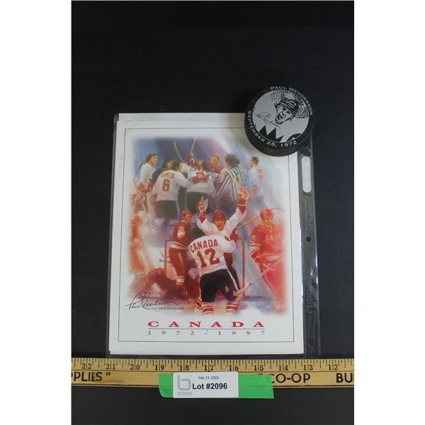 Paul Henderson Hockey Puck, 1972