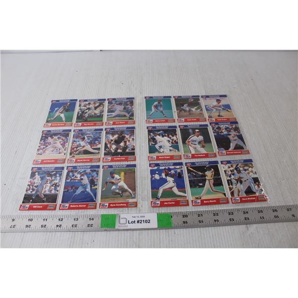 (18) 1992 Diet Pepsi MLB Cards- Barry Bonds, Roberto Alomar, Carlton Fisk, Misc.