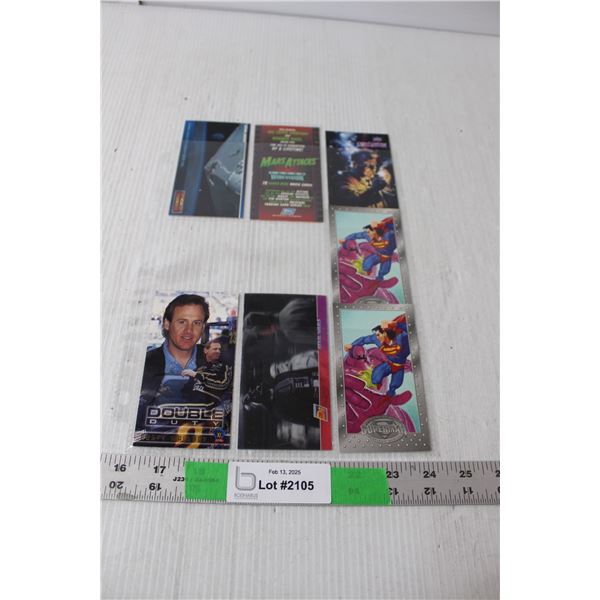 (7) Promo Cards- Star Wars, Superman, Rusty Wallace, Mars Attacks