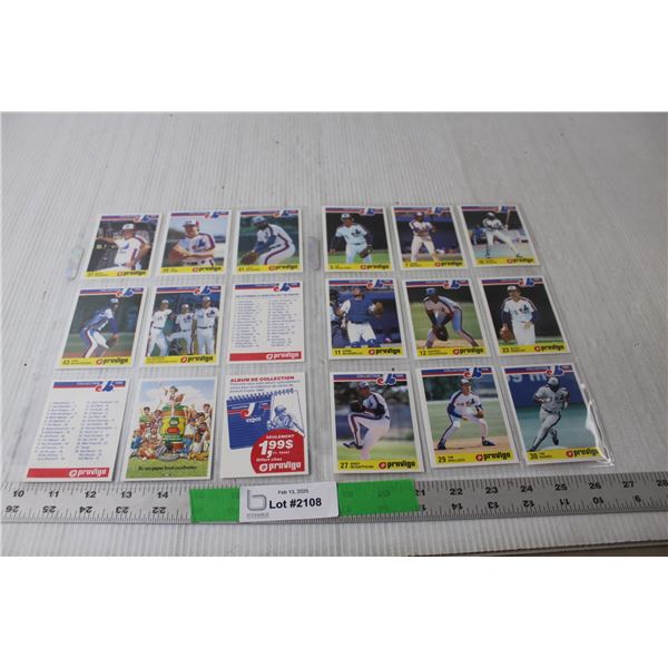 (18) Montreal Expos 1986 Provigo Cards- Mitch Webster, Andre Dawson, Jim Wohlford, Misc.