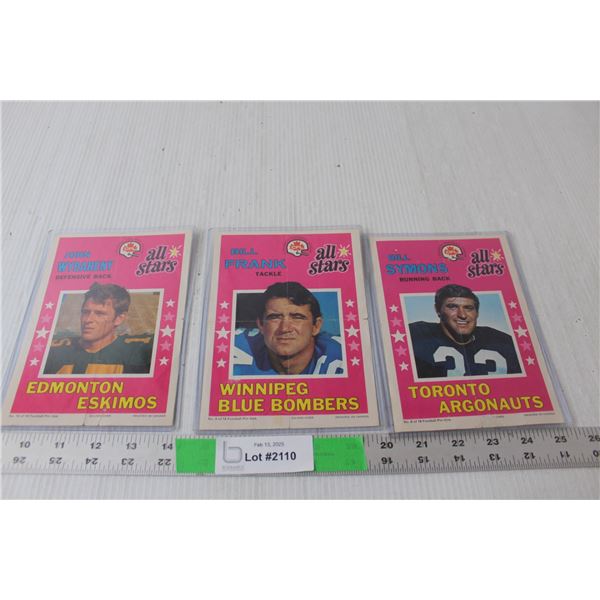 (3) O-Pee-Chee Pin-Ups- Bill Symons, Bill Frank, John Wydareny 7" Tall x 5.5" Wide