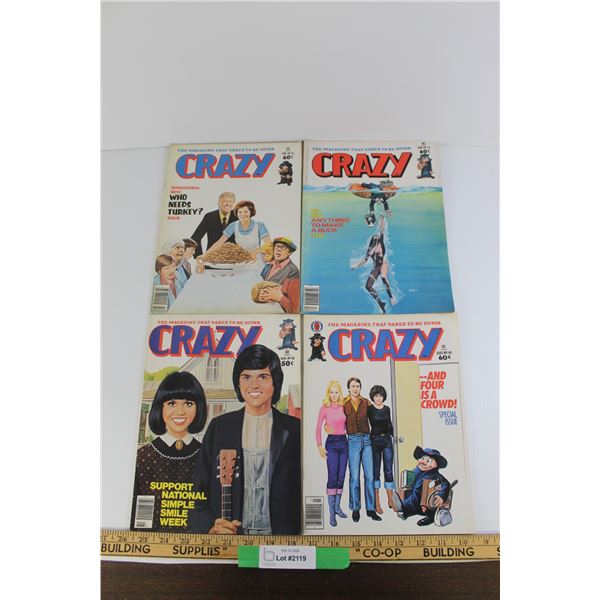 (4) Crazy Magazines- Jaws, Donny & Marie, Three's Company, Jimmy Carter- 1970s