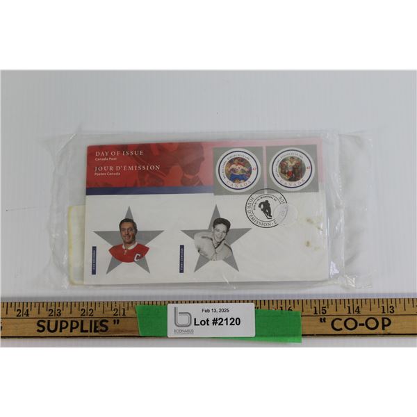 Canada Post NHL All-Stars First Day Issues- Jean Beliveau/Terry Sawchuk, Bobby Hull/Syl Apps, Eddie 