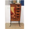 Image 1 : *Wood Storage Cabinet with Metal Stand 23.5" Long x 11" Wide x 52.25" Tall