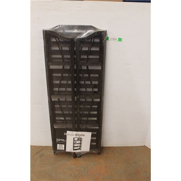 *Home Style Foldable Wooden Book Shelf, Sealed- 26" Wide x 9" Deep x 42.5" Tall Approx