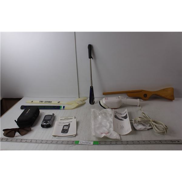 Sunbeam Garment Steamer- Powers On, SkyCaddie Gold Range FInder- As Is , Shoehorn, Misc.