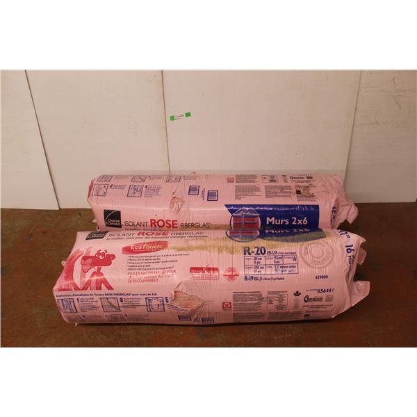 *(2) Packs of Pink Fiberglass Insulation for 2x6 Walls - 15'' x 47'' x 6'' - Cannot Be Shipped