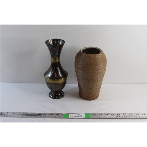 Silver and Ceramic Flower Vases