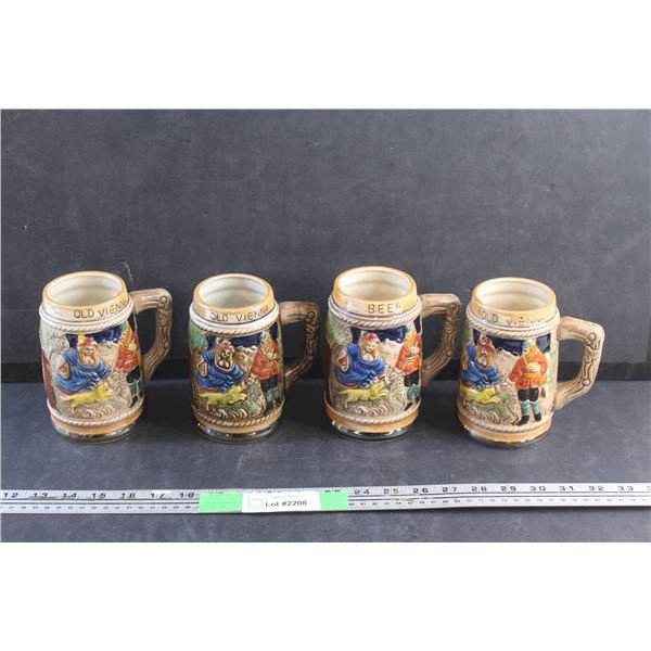 (4) Old Vienna Beer steins