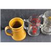 Image 4 : Beer stein and (4) Glass Beer Mugs