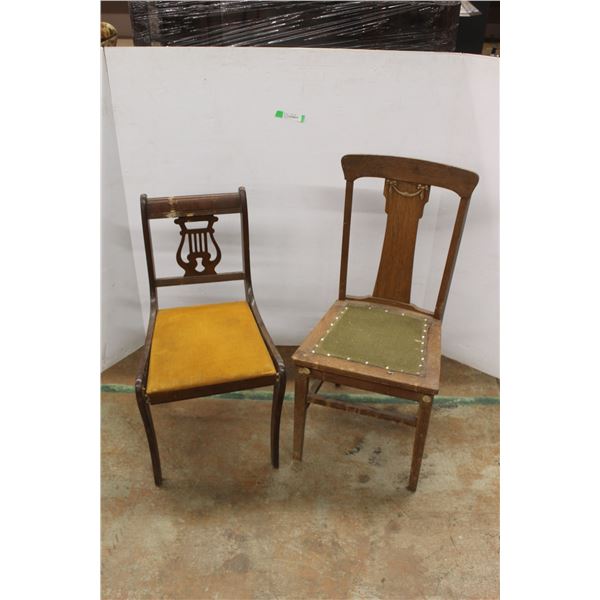 *(2) Vintage Cushion Chairs 37'' x 17'' x 17''