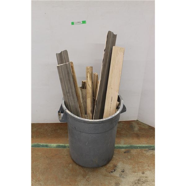 *Plastic Trash Bin and Assorted Hardwood