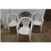Image 2 : **(4) Outdoor Plastic Chairs 32'' x 22'' x 23''