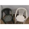 Image 4 : **(5) Outdoor Plastic Chairs 32'' x 22'' x 23''