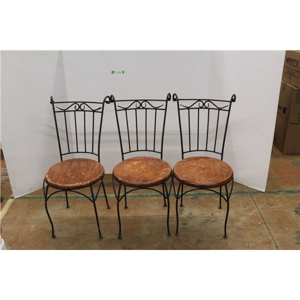 *(3) Vintage Wired Chairs 35'' x 20'' x 15''