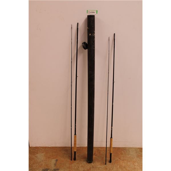 * (2) Garcia Americana Fishing Rods - Model 9575 & 9580 - 98" Long, Folded 49", Case - 52" Long - CA
