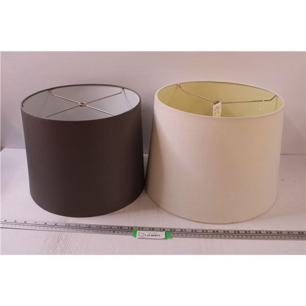White Lamp Shade - 11" x 14" & Grey Lamp Shade - 10" x 12"