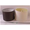 Image 1 : White Lamp Shade - 11" x 14" & Grey Lamp Shade - 10" x 12"