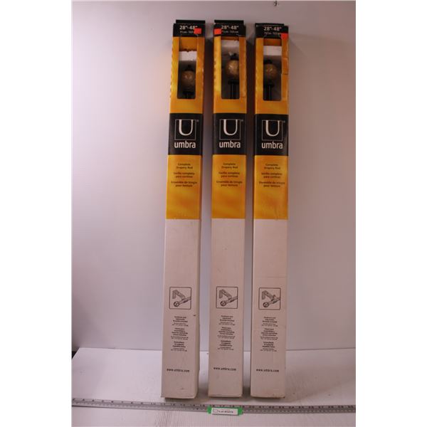 (3) Curtain Rods - Adjustable ( 28" -48") - Preferred Pick-up