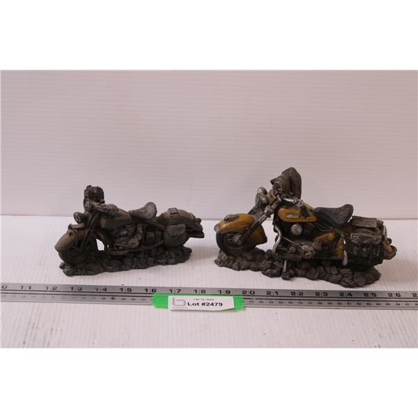 (2) Motorcycle Decor - 7.5" Long & 6.5" Long