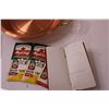 Image 3 : Copper Serving Bowl, Craven A Cigarette Tin, (5) Bale Booklets w/Grid Paper