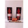 Image 1 : (2) Directional Arrow Floor Decals - Sealed, Faux Wood Grain Drawer Vinyl, Colo Paper Cups - As Is