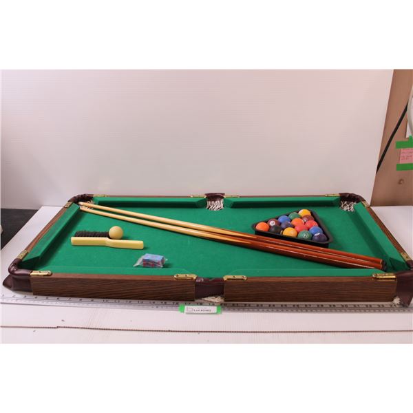Table Top Pool Table w/ Accessories - As Is - 36" x 19.5" x 2.5" Deep
