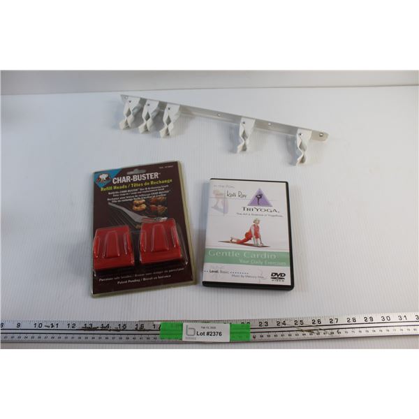 Broom Hanger, Char Buster Refill Heads and TriYoga DVD Guide