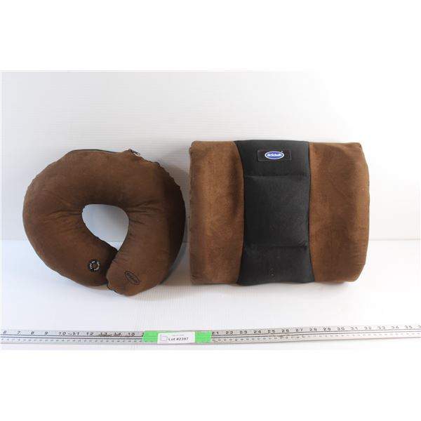 DrScholls Massaging Microbead Neck Roll and Lumbar Cushion Massager with Microbeads - Tested