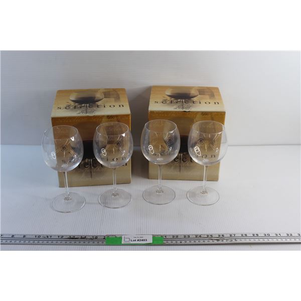 (8) Selection Made in France Full Lead Crystal Goblets