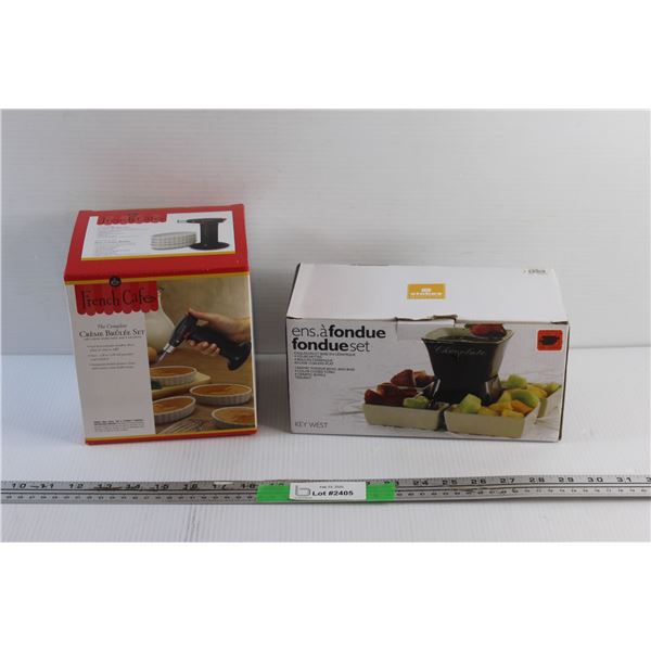 Complete Creme Brule and Fondue Sets - New