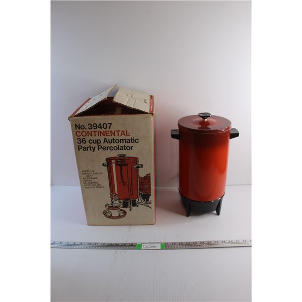 Vintage 36 Cup Automatic Party Percolator/Coffee Maker - As Is