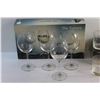 Image 2 : (4) The Tasters Fine Crystal Goblets and (4) Eaton International Collection Whiskey Glasses