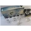 Image 3 : (4) The Tasters Fine Crystal Goblets and (4) Eaton International Collection Whiskey Glasses