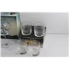 Image 4 : (4) The Tasters Fine Crystal Goblets and (4) Eaton International Collection Whiskey Glasses