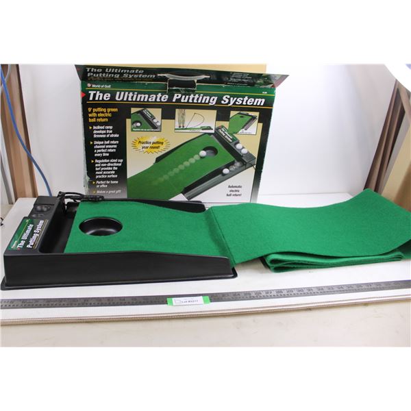 World of Golf - "The Ultimate Putting System" 9' Putting Green With Electric Ball Return (Untested) 