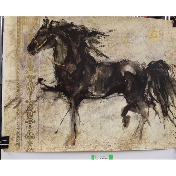 Black Horse Poster 31.5" x 23.5" - As is
