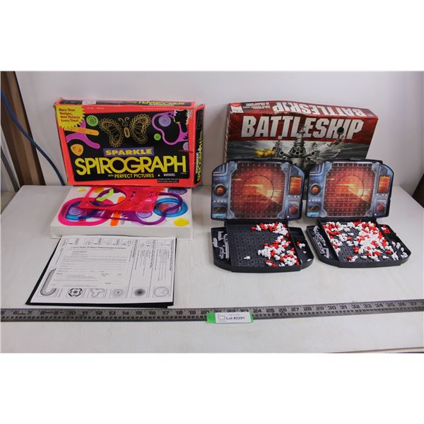 Battleship 2 Player Board Game - Appears Complete Accept Instructions, Sparkle Spirograph Doodle Kit