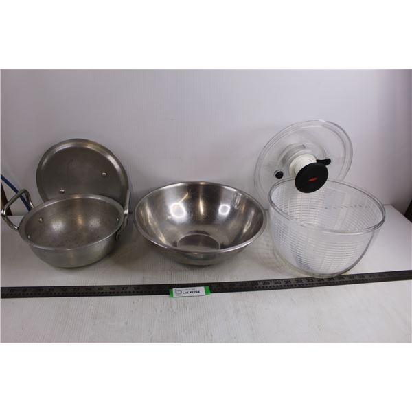 Kitchen Lot - OXO Salad Spinner, Large Mixing Bowl, Cooking Pot
