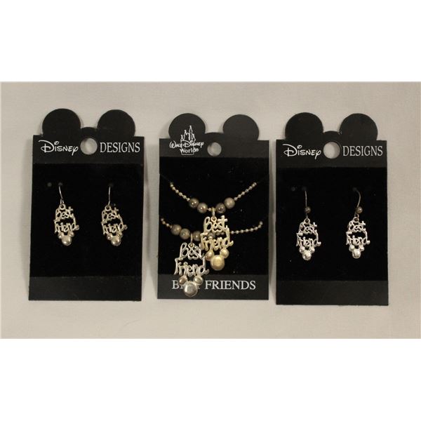 Disney Best Friend Necklace and Earring Bundle.