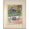 Image 1 : A Polynesian Resort Beachside Watercolor Reproduction.
