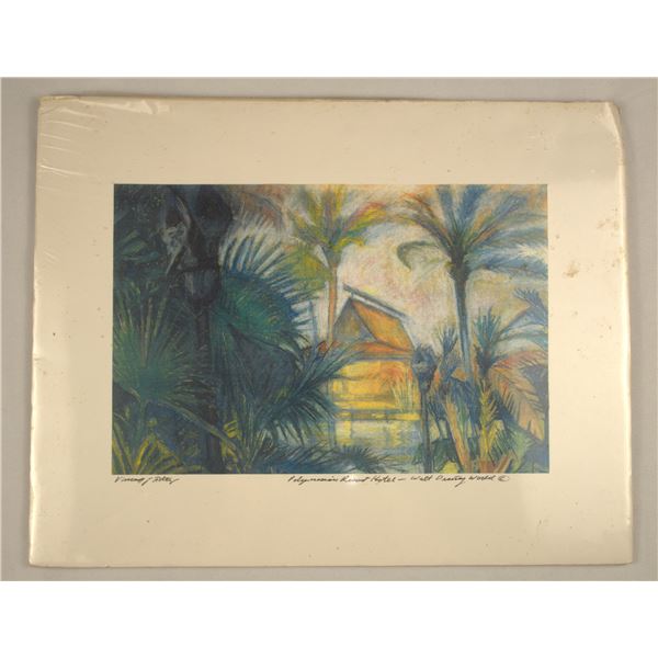 A Polynesian Resort Hotel Watercolor.