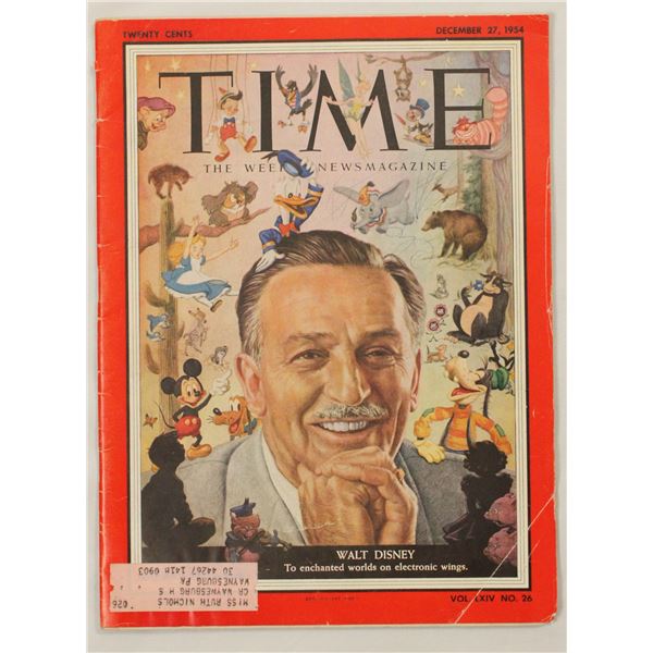 A 1954 Time Magazine featuring Walt Disney.