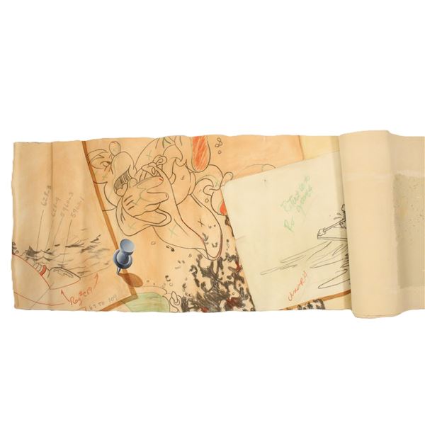 A Section of Disneystore Goofy Animation Canvas Wallpaper from the Early 2000s.