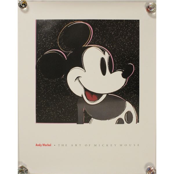 An Andy Warhol Lithograph Art Poster of Mickey Mouse.