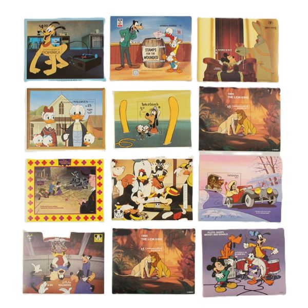 A Collection of (12) International Disney Animation Stamps.